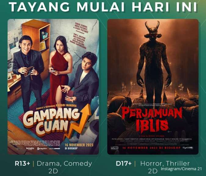 Wajib Ditonton! 2 Film Baru yang Tayang Perdana di Bioskop, Kamis (16/11) 