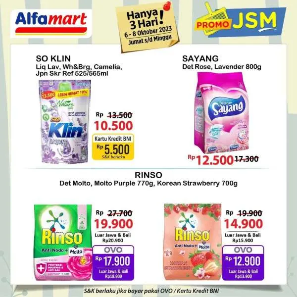 Promo JSM Alfamart Hanya 3 Hari Periode 6-8 Oktober 2023