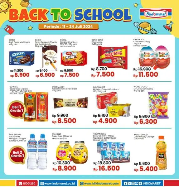 Promo Indomaret Back to School Periode 11-24 Juli 2024