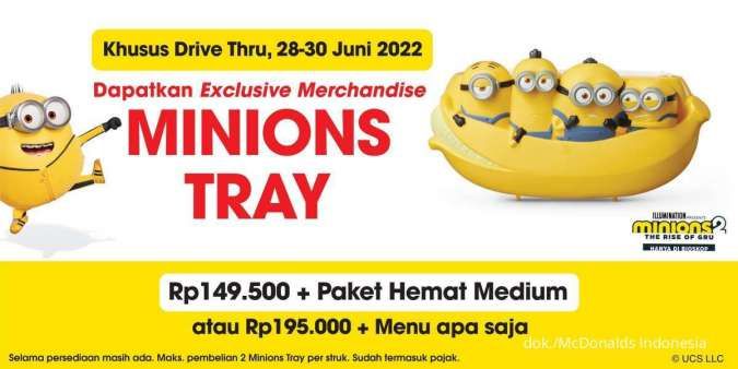 Hari Terakhir! Beli Menu McD ini Bisa Dapat Exclusive Merchandise Minions Tray