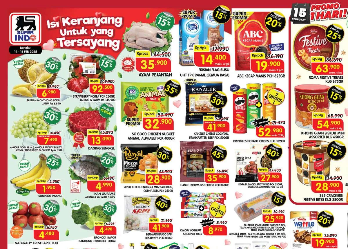 Promo JSM Superindo 14-16 Februari 2025, Strawberry Korea & Frisian Flag Diskon 15%