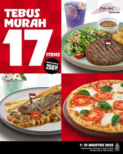 Promo Pizza Hut Tebus Murah 17 Menu Agustus