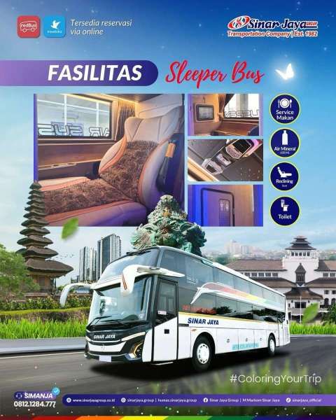 Sinar Jaya Sleeper Bus Bandung-Bali 2025