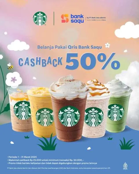 Promo Starbucks Cashback 50%