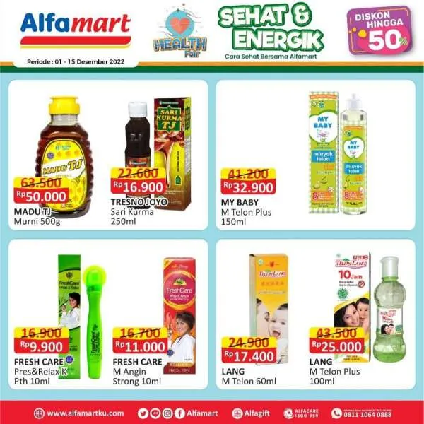 Promo Alfamart Health Fair Diskon s/d 50% Periode 1-15 Desember 2022