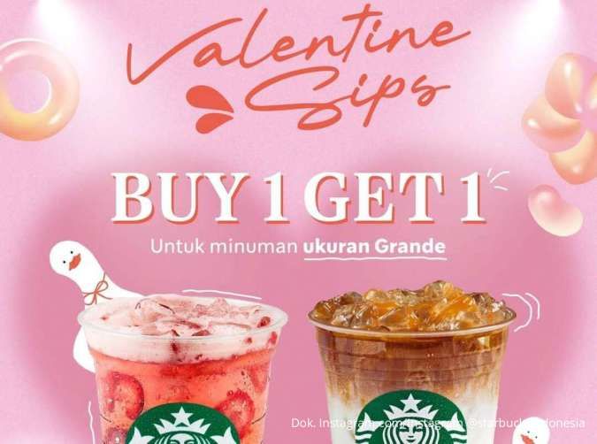 Promo Starbucks: Buy 1 Get 1 serta Minuman Rp 88 Spesial Valentine & Imlek Menanti