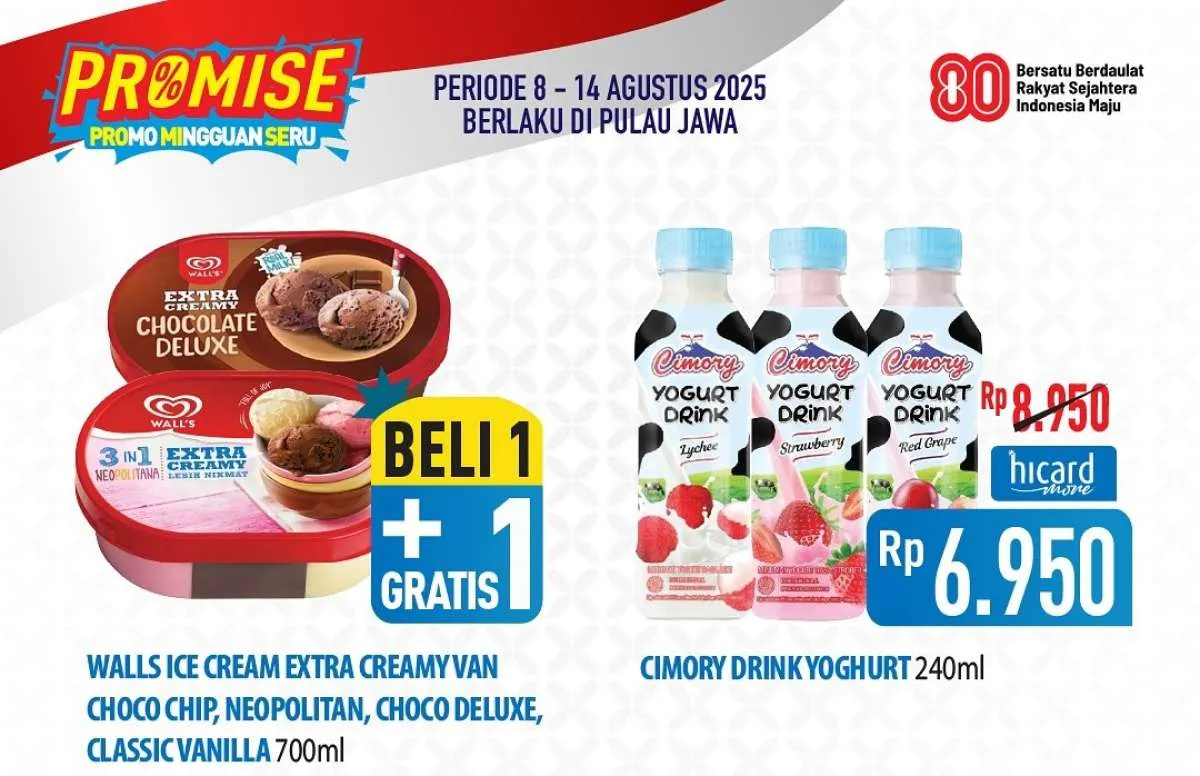 Promo JSM Hypermart Weekend 8-11 Agustus 2025, Beli 1 Gratis 1 Es Krim Wall’s Box