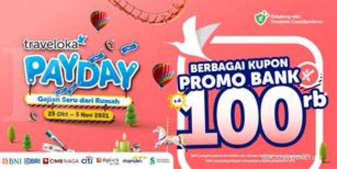 Promo Traveloka Payday, Ada Kupon Promo Banyak Bank Hingga Rp 100.000
