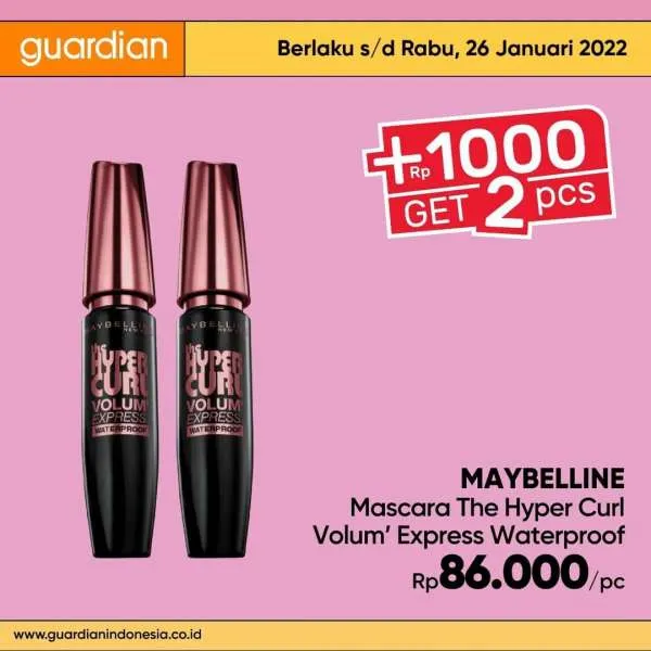 Promo Guardian +1000 Get 2 Pcs Periode 20-26 Januari 2022