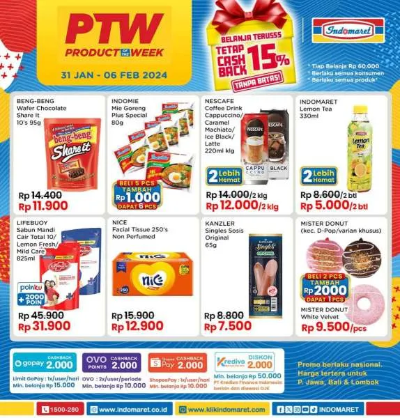 Promo PTW Indomaret Periode 31 Januari-6 Februari 2024