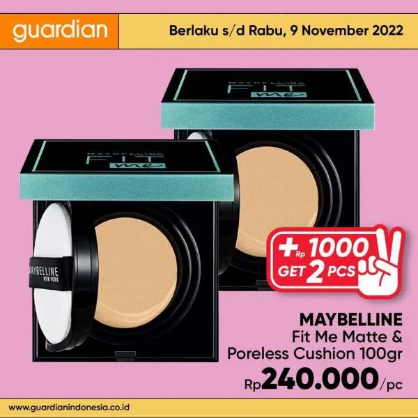 Promo Guardian +1000 Get 2 Pcs Periode 3-9 November 2022