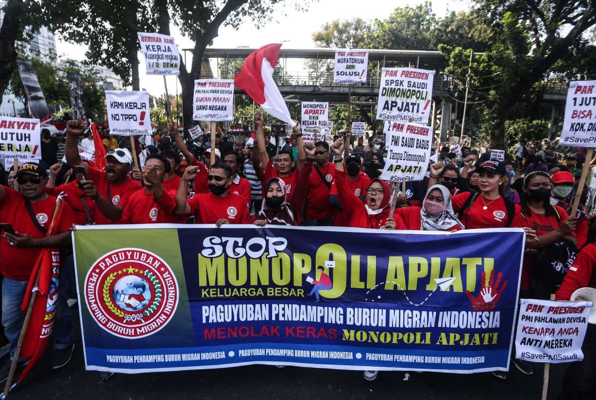 Unjuk Rasa Solidaritas Perjuangan Pekerja Migran Indonesia