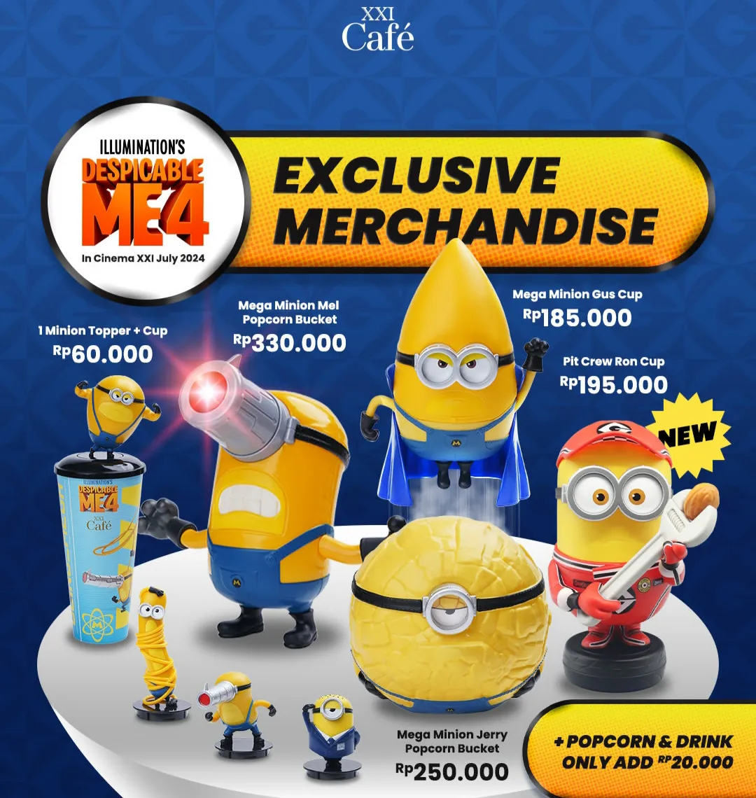 Despicable Me 4 merchandise dari XXI