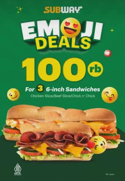 Promo Subway Emoji Deals Khusus Kamis