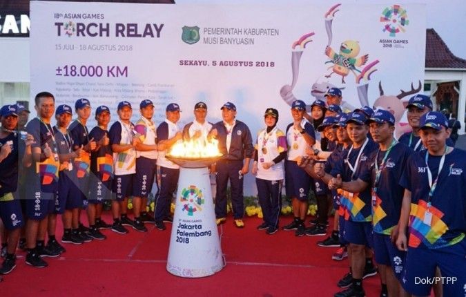 PTPP Turut Sukseskan Kirab Obor Asian Games 2018 di Sumatera Selatan