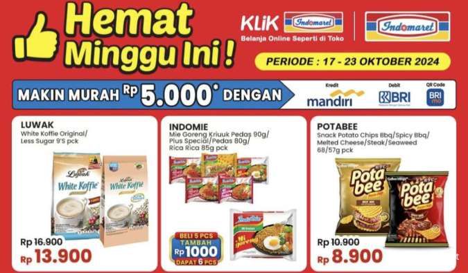 Promo JSM Indomaret Periode 18-20 Oktober 2024, Indomie Tambah Rp 1.000 Dapat 6!