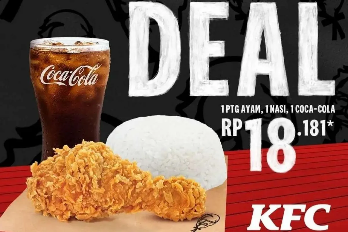 Promo KFC Baru 1-30 Juni 2022, Paket Crazy Deal Ayam, Nasi, dan Coca Cola Rp 18.181