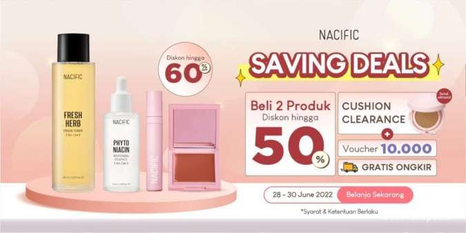 Promo Nacific Saving Deals, Aneka Skincare & Makeup Diskon s/d 60% hingga 30 Juni