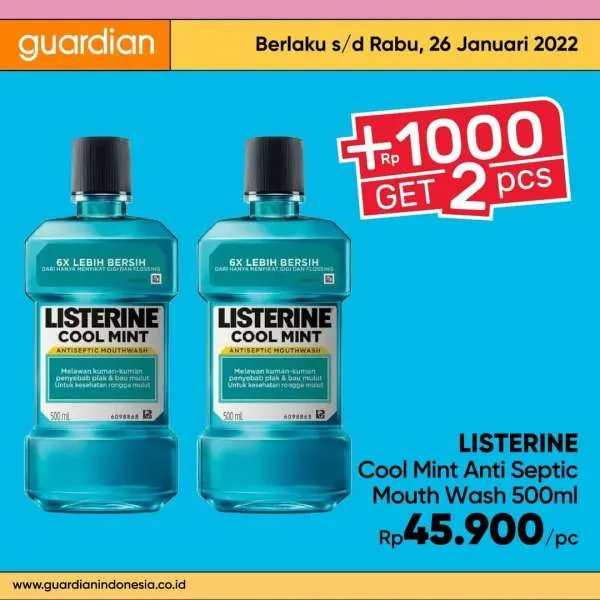 Promo Guardian +1000 Get 2 Pcs Periode 20-26 Januari 2022