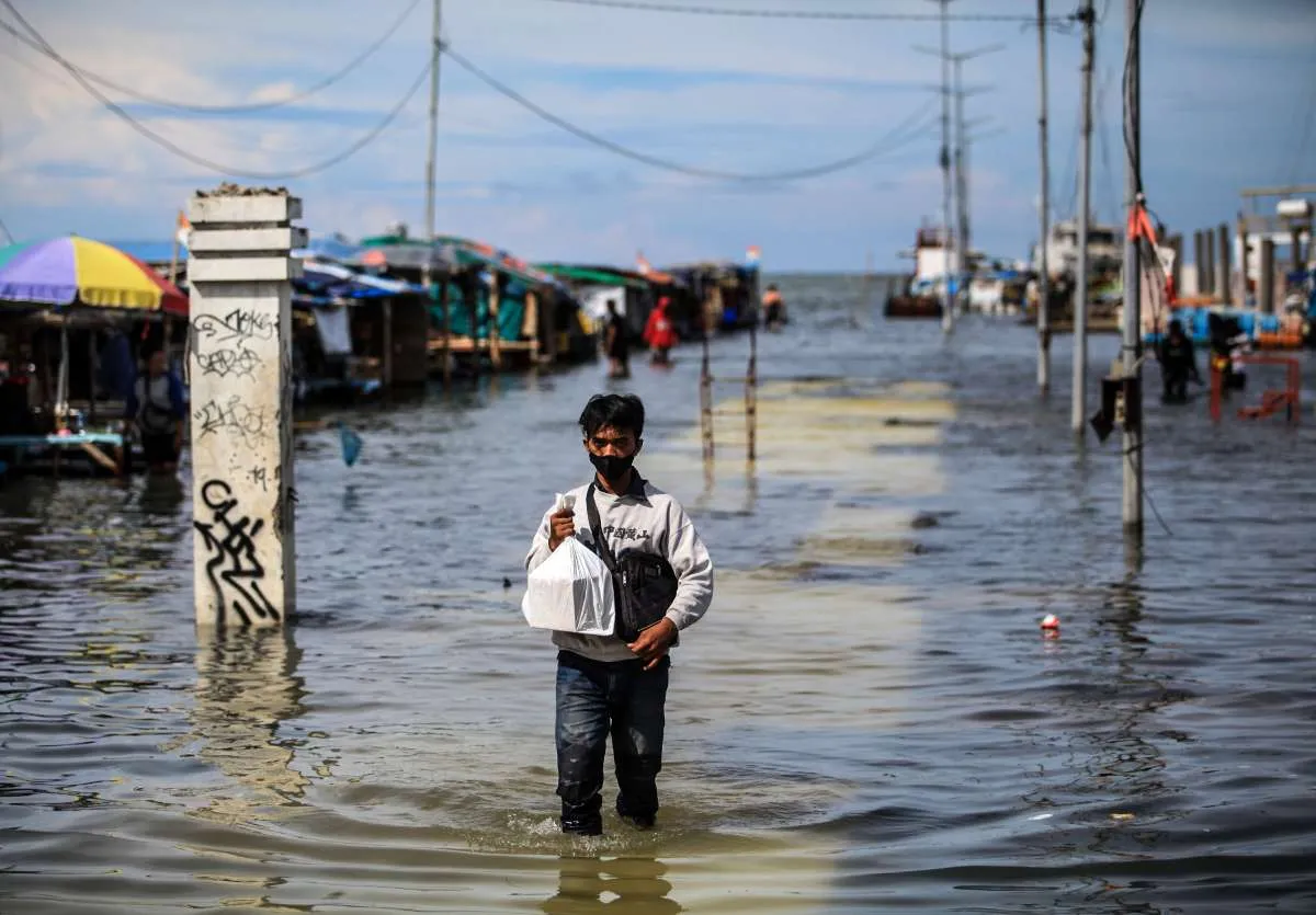 Wilayah Muara Angke Jakarta Utara Kembali Terendam Banjir Rob Siang Ini 