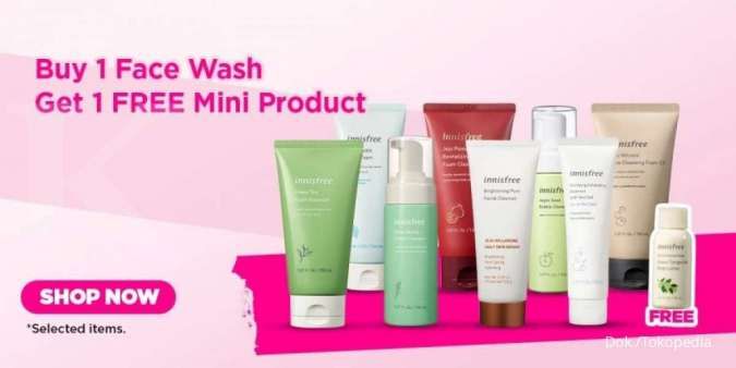 Promo Skincare Innisfree Terbaru, Beli 1 Face Wash Gratis 1 Mini Produk