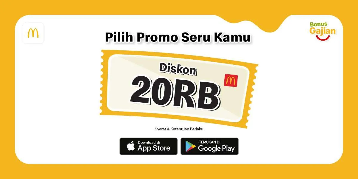 Promo McD 28-29 Oktober 2021, Promo Seru Akhir Bulan Dapat Diskon Rp 20.000