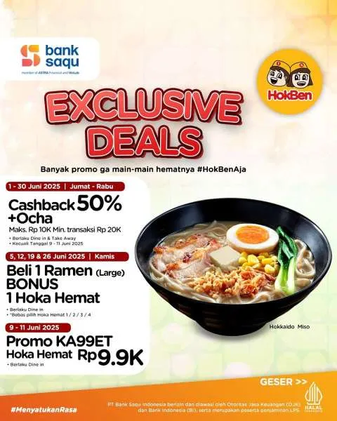 Promo HokBen Exclusive Deals dengan Bank Saqu