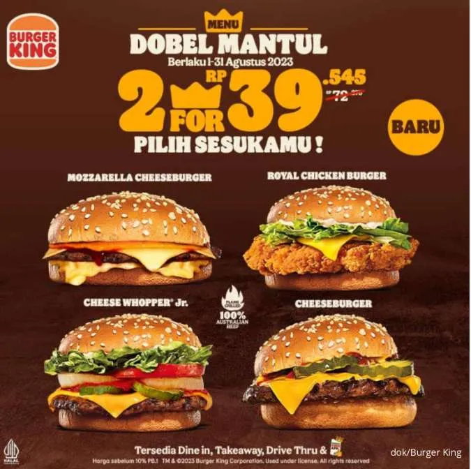 Promo Burger King Dobel Mantul
