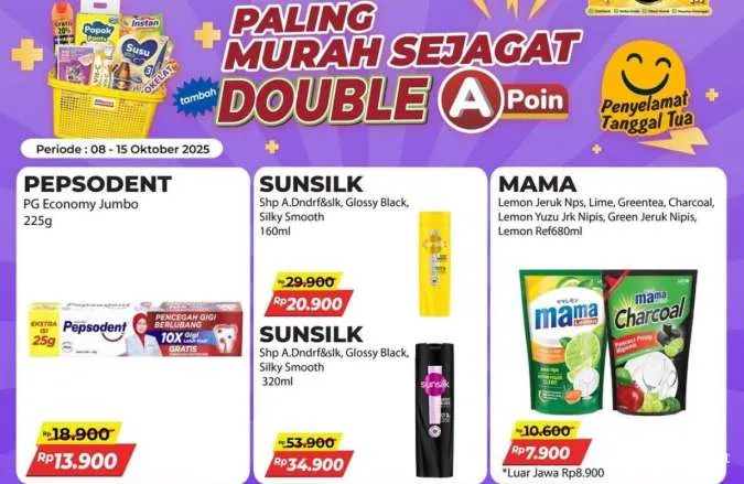 Promo Alfamart Paling Murah Sejagat 8-15 Oktober 2025, Mama Lemon 680ml Jadi Rp 7.900