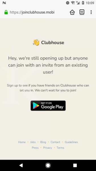 Situs Clubhouse Android palsu 