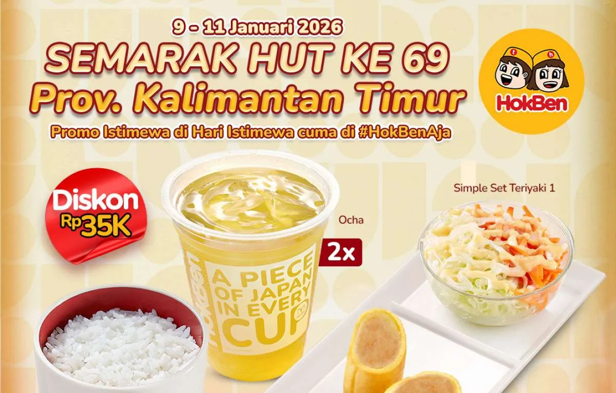 Promo HokBen 9-11 Januari 2026, Diskon Rp 35.000 di HUT Kalimantan Timur