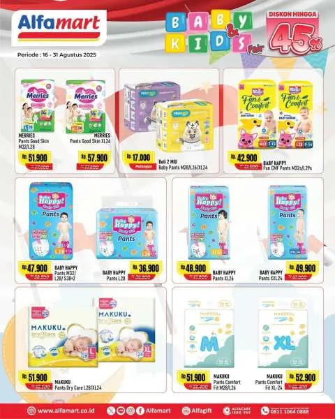 Promo Alfamart Baby & Kids Fair Diskon s/d 45% Periode 16-31 Agustus 2025