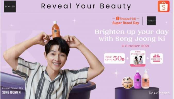 Promo Scarlett Whitening Hari Ini, Ada Diskon s/d 50% + Free Photocard Song Joong Ki