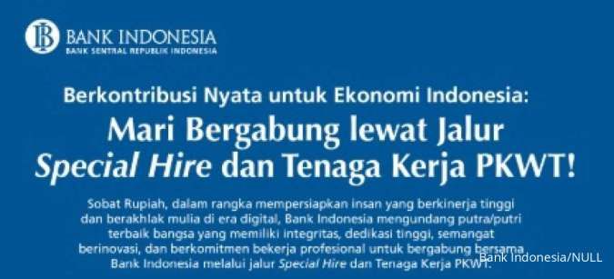 BI Buka Lowongan Kerja Terbaru 2025, Cek Posisi dan Syaratnya
