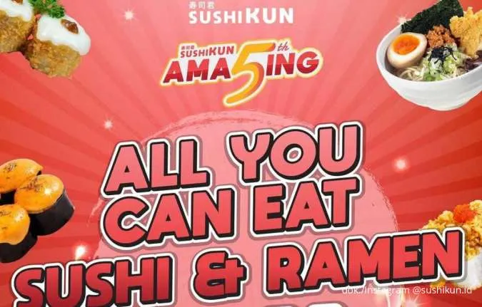 Promo Sushikun AMA5ING sampai 16 November, All You Can Eat Sushi Cuma Rp 99K/Pax