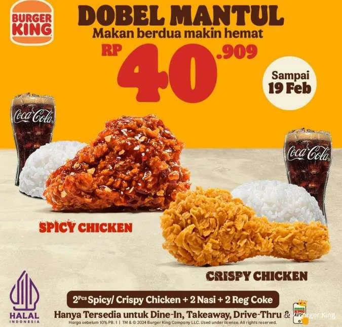 Burger king paket Dobel Mantul 2024