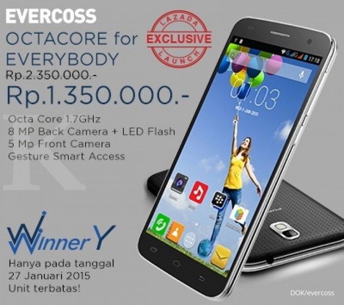 Evercoss siap rilis 15 tipe smartphone anyar
