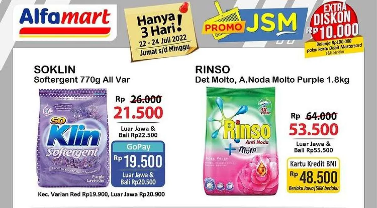 Promo JSM Alfamart 22-24 Juli 2022, Belanja dengan Harga yang Lebih Murah 