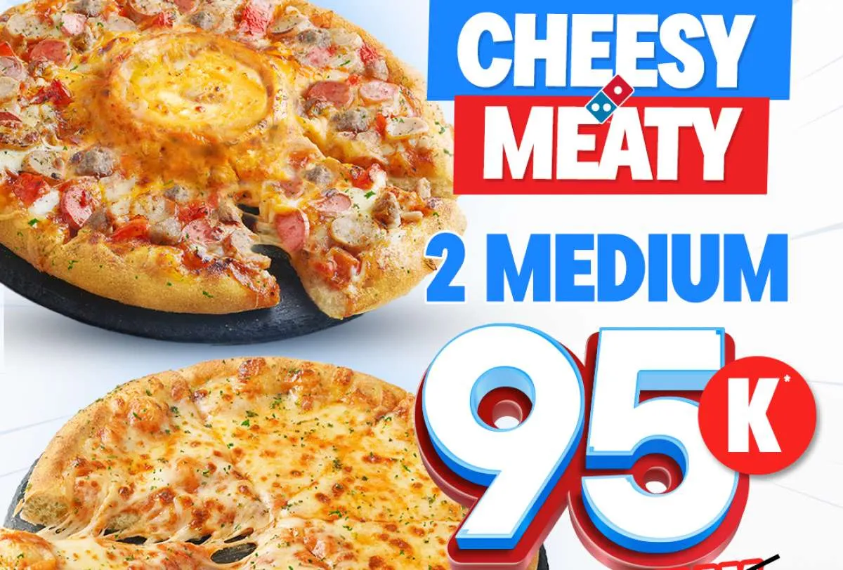 Nikmati Double Kelezatan Promo Domino's Pizza Paket 2 Medium Cuma Rp 95.000