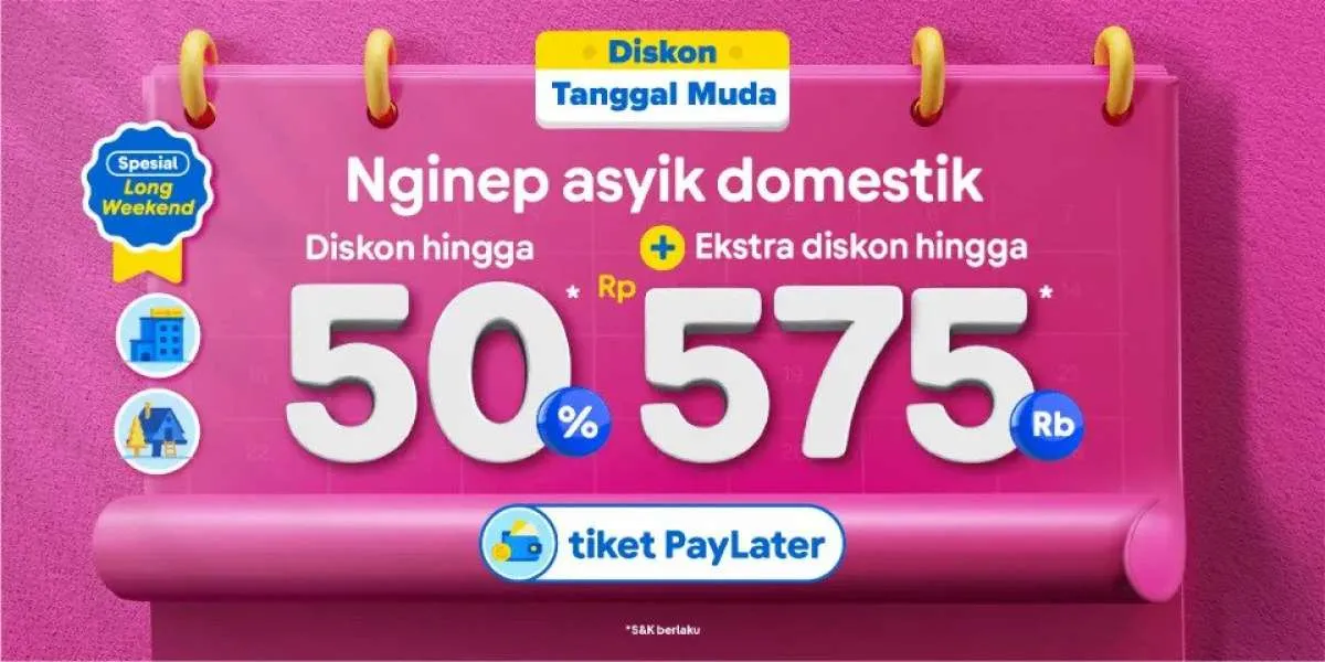 Promo Tiket.com, Nikmati Diskon Hotel Domestik Hingga 50% dan Ekstra Rp 575.000