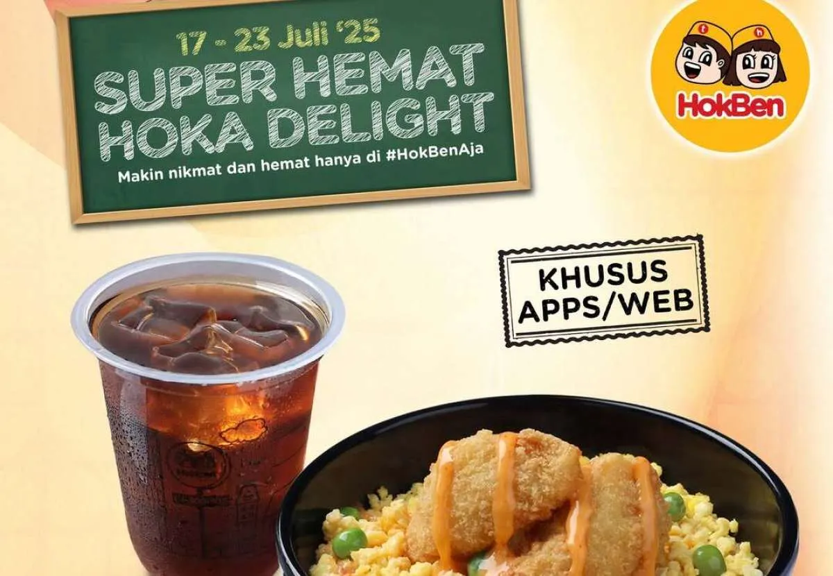 Promo HokBen Super Hemat Via Apps 17-23 Juli, Hoka Delight + Lemon Tea Cuma Rp 9.000