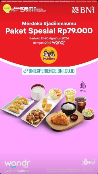 Promo Wondr by BNI di HokBen Spesial Kemerdekaan 17-20 Agustus 2024