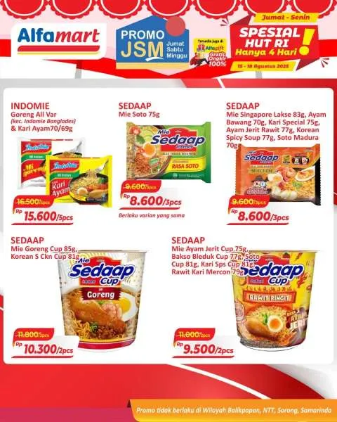 Promo JSM Alfamart Periode 15-18 Agustus 2025