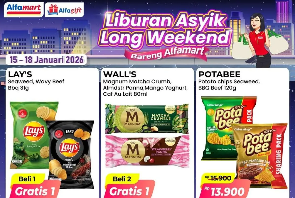 Promo Alfamart Long Weekend 15-18 Januari 2026, Cek Beli 1 Gratis 1 & Beli 2 Gratis 1