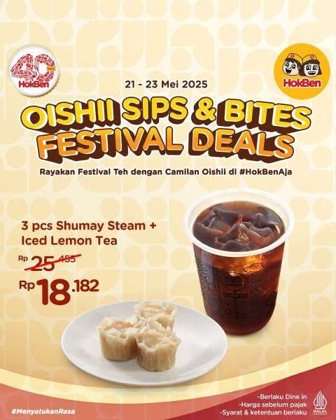 Promo HokBen Hari Teh Internasional 21-23 Mei 2025