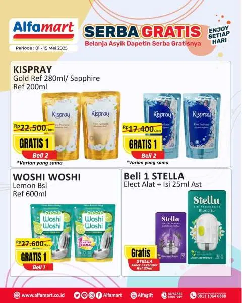 Promo Alfamart Serba Gratis Periode 1-15 Mei 2025
