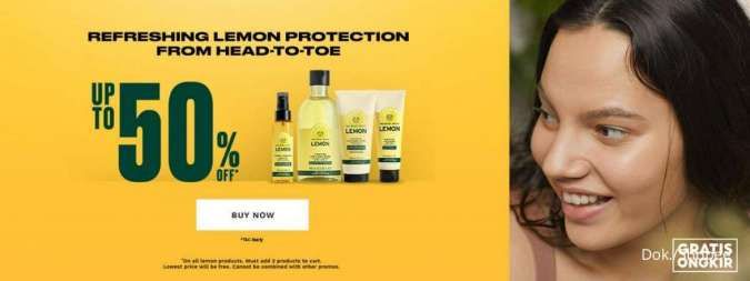 Promo Produk The Body Shop Varian Lemon, Dapatkan Diskon 50%!