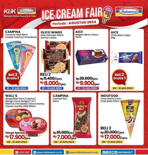 Promo Indomaret Ice Cream Fair Agustus 2024