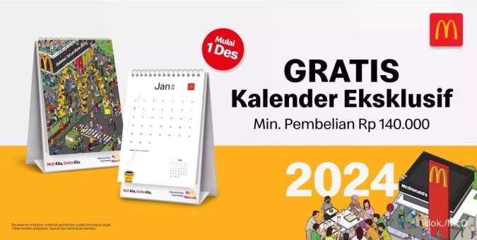 Promo McD Gratis Kalender 2024, Sudah Dapat Dipesan Mulai 1 Desember 2023