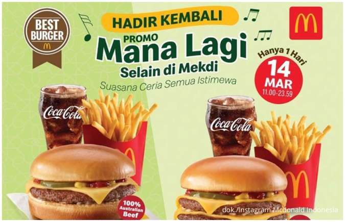 Promo McD Paket Hemat Cheeseburger Mulai Rp 25.000-an, Terbatas 14 Maret Saja